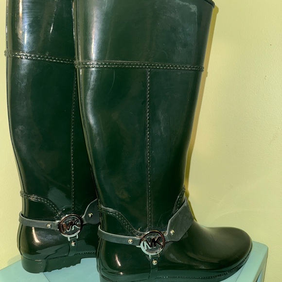 Michael Kors Dark Green Rain Boots - Picture 1 of 6